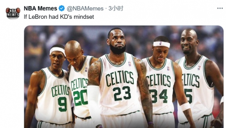 开云APP-打不过就…！NBA Memes晒P图：如果詹姆斯跟KD想法一样
